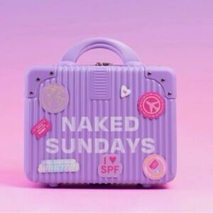 Naked Sundays Purple Skincare Case with all the fun products